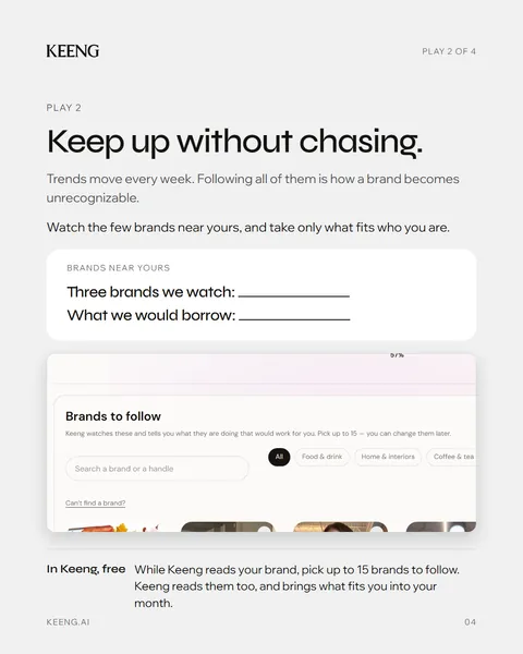 Play 2: keep up without chasing, with the brands you follow in Keeng